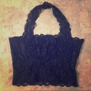 Stretch Lace Halter Crop Top